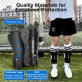 thumbnail image 4 of Toddler Soccer Shin Guards, 2 Pairs, Adjustable Double Strap, 4-12 Years (Black+Blue), 4 of 5