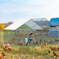 thumbnail image 6 of 10 x 10 ft Large Metal Chicken Coop Walk-In Poultry Cage with Waterproof Cover, Galvanized Steel Frame Hexagonal Wire Mesh Secure Lockable Door for Outdoor Backyard Farm Garden, 120 x 120 x 79 inch, 6 of 11