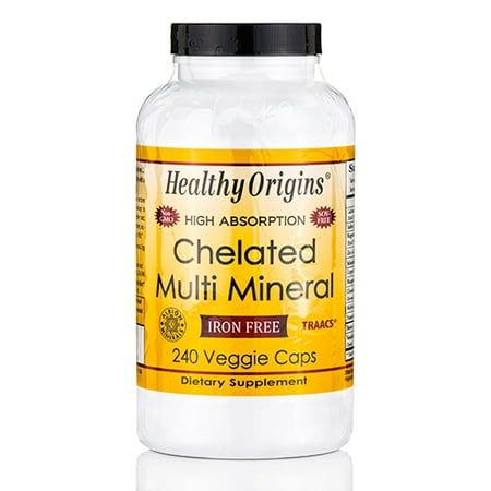 Chélaté multi minéraux, fer gratuit - 240 Veggie Caps par Healthy Origins
