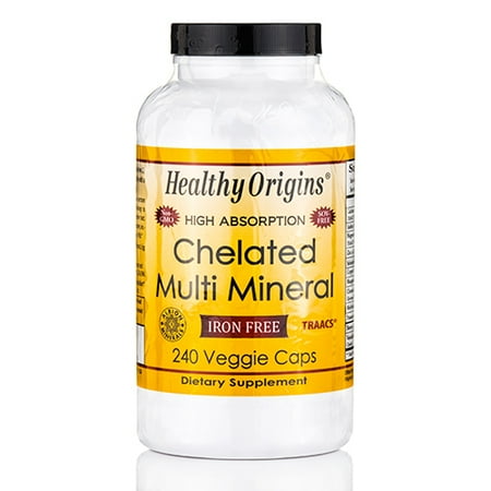 Chélaté multi minéraux, fer gratuit - 240 Veggie Caps par Healthy Origins