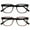 All Black / Transparent Brown - 2 Pairs, variant on OPULIZE LEO Reading Glasses - 2 -Pack - Large Rectangular Frame - Black, Clear - Mens Womens - Spring Hinges - RR55-1C - +3.50