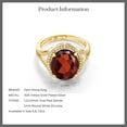 thumbnail image 5 of Gem Stone King 6.32 Ct Oval Red Garnet 18K Yellow Gold Plated Silver Ring, 5 of 5