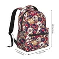 thumbnail image 2 of Rateoe Skull record artist Pattern Casual Backpack for School, Work, Travel – Adjustable Straps, Multiple Compartments – Ergonomic Design, Fits Laptops and Tablets, 2 of 5