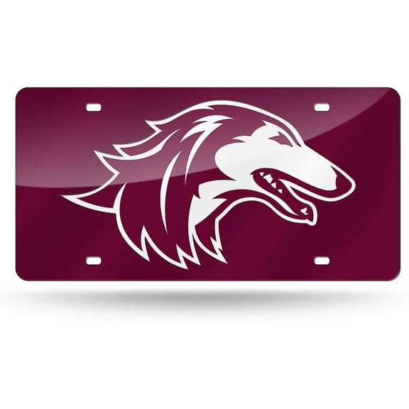 Southern Illinois Salukis Mirrored Laser Cut License Plate Laser Tag