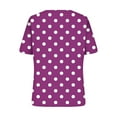 thumbnail image 5 of iHengLiXing Tops for Women Plus Size Women's Summer Fashion Polka Printed Collar Casual Short Sleeved Top Short Sleeved-neck Top/shirt XXL Purple, 5 of 5