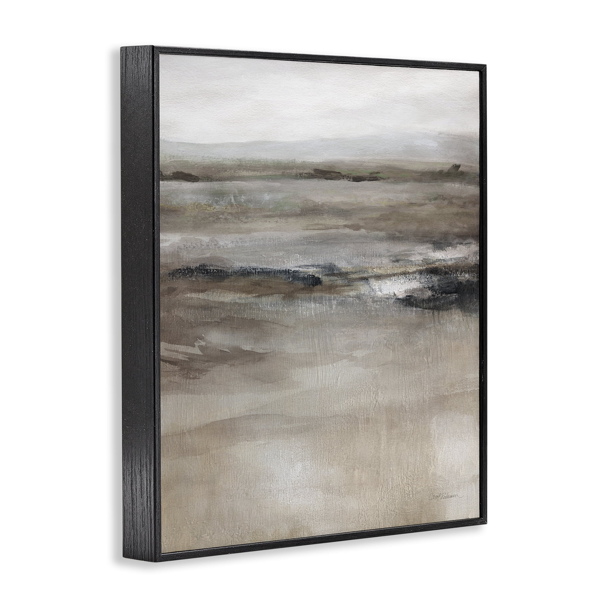 Stupell Industries Brown Desert Abstraction Abstract Painting Black Framed Art Print Wall Art, 11 x 14