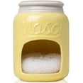 thumbnail image 1 of shiyou-Ceramic Kitchen Sponge Holder - Farmhouse Style Sink Caddy - Mason Jar Decorative Kitchen Accessory - Country Rustic Sink Decor - Includes Free Sponge - Yellow, 1 of 4