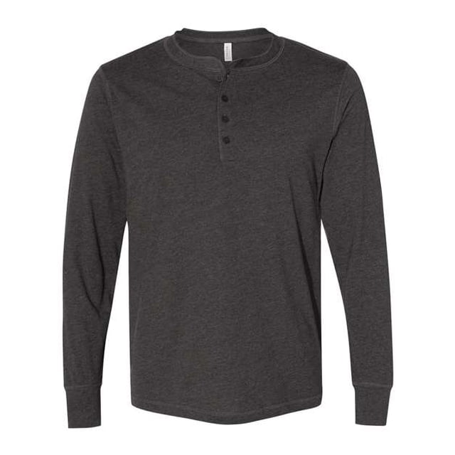 Camiseta Henley Bella 3150 Gris Oscuro Largo Manga Larga Hombre
