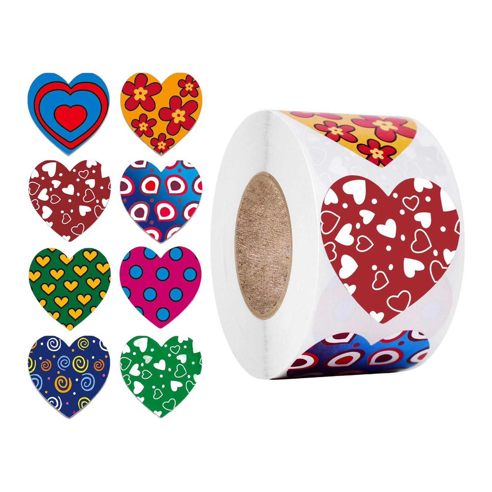 Milageto 2-6pack 500Pcs Funky Heart Stickers Love Decorative Sticker for Valentine'S Day 4 Pcs