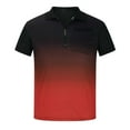 thumbnail image 1 of Camisas Para Hombre Casual Pullover Cremallera Turndown Manga Corta Slim Fit Gradient Tops Odeerbi ODB157124, 1 of 9