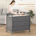 thumbnail image 4 of 3-Drawer Baby Changing Station, Nursery Dresser with Safety Rails, Strap, and Changing Table Top - Wood Diaper Changing Solution, 4 of 8