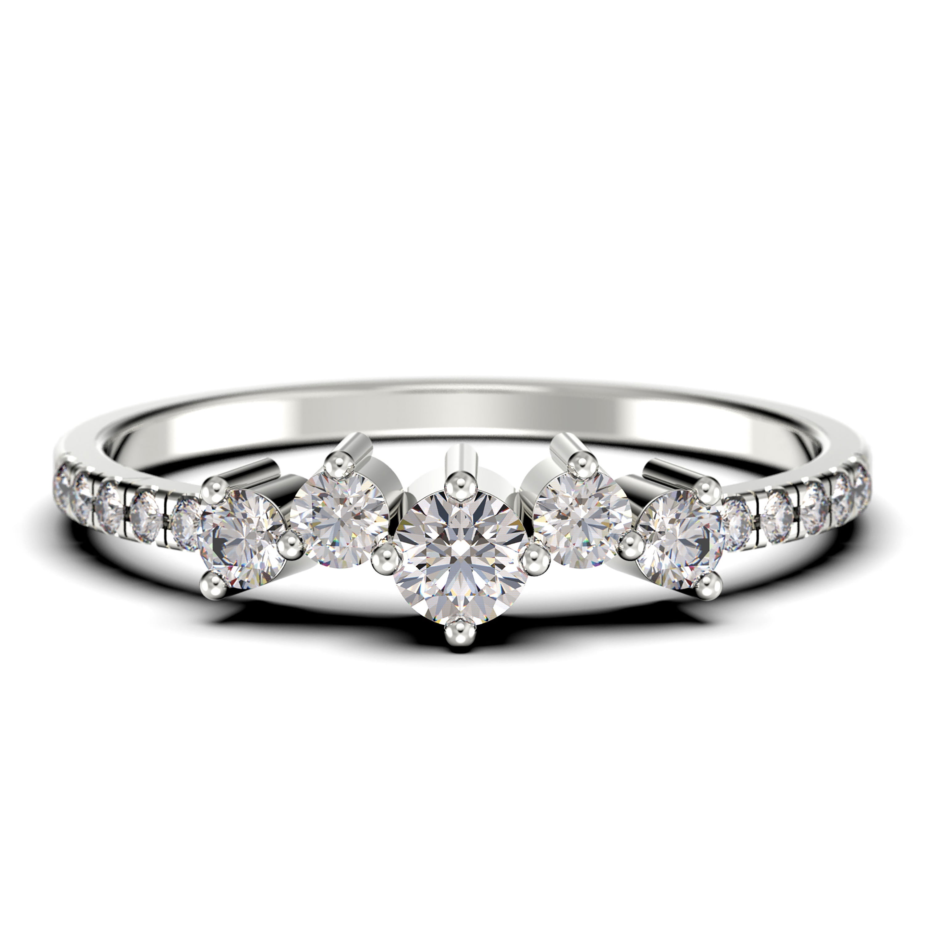 Diamond Wedding Band Ring 0.60 Ct Round Cut 14K White Gold 7 stone Anniversary 