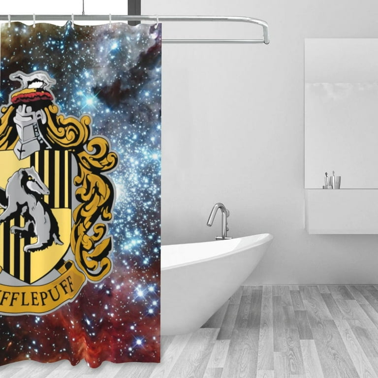 Hufflepuff Harry Potter Shower Curtain Bathroom Decor Polyester Waterproof Bath Curtains with Hooks 60x72 Inches, Size: Plastic