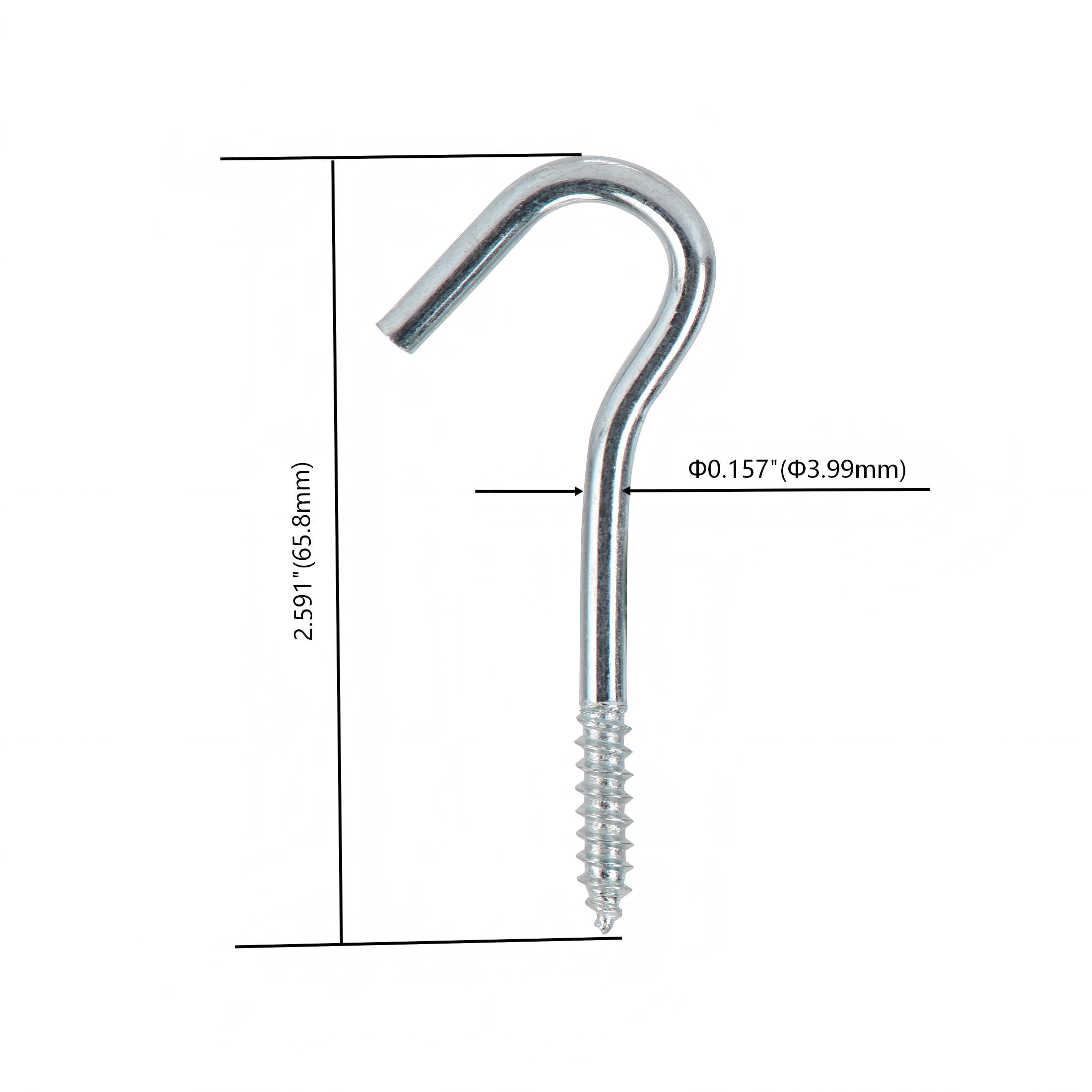 Hyper Tough 2-9/16 in. Screw Hook, Zinc Plated, 4 Pack