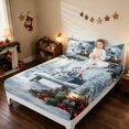 thumbnail image 3 of Manfei Snowman Queen Sheets Snow Queen Sheet Sets, Blue Silver 4-Piece (1 Flat Sheet, 1 Fitted Sheet and 2 Pillowcases), 3 of 6