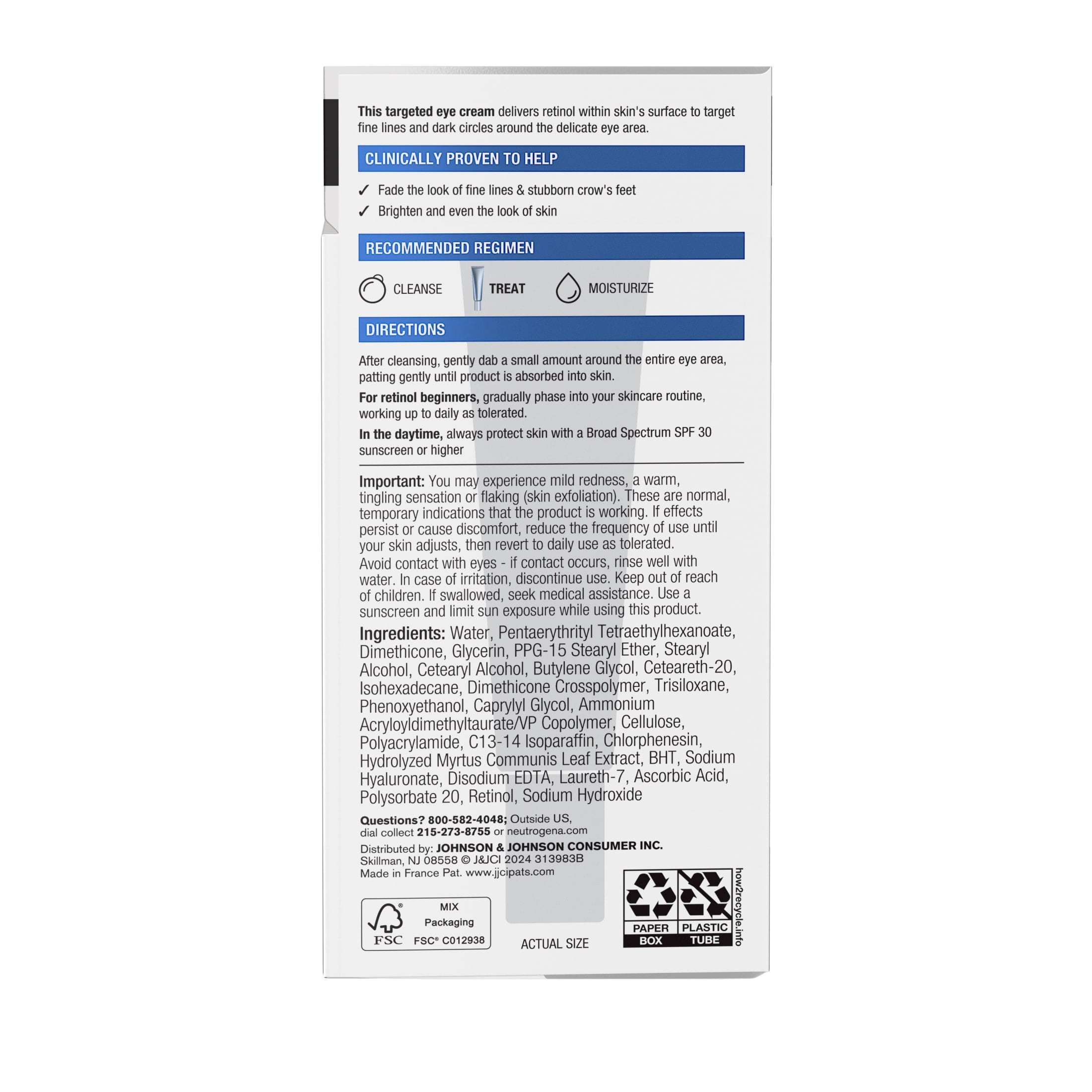 Neutrogena Rapid Wrinkle Repair Retinol Eye Cream, Anti Aging Under Eye Cream, 0.5 oz