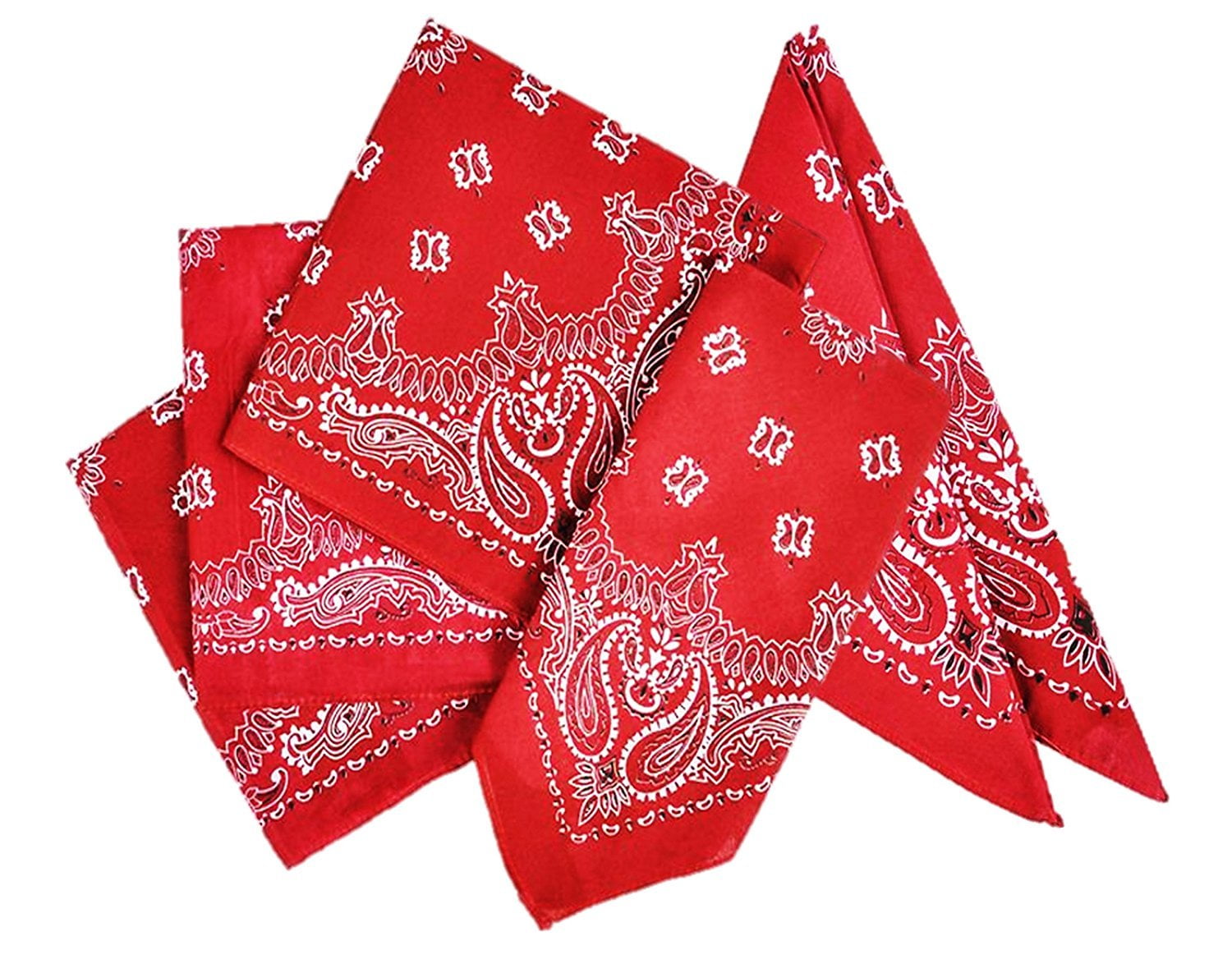 Play Kreative RED Cowboy Western Bandana 12 Pack Red Paisley Party