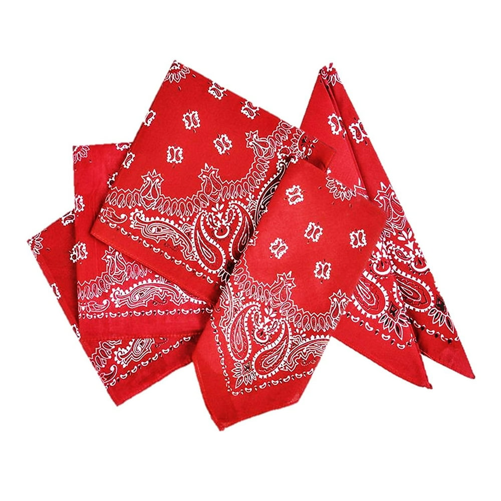 Play Kreative RED Cowboy Western Bandana 12 Pack Red Paisley Party