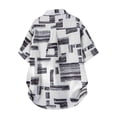 thumbnail image 5 of ZVNAΖH Men's Casual Geometric Print Shirt, Short Sleeve Collared Button Down Top for Summer Vacation & Daily, M-5XL, 5 of 9
