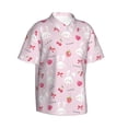 thumbnail image 2 of Uemuo Love Rabbit Printed Regular Fit Short Sleeve Casual Hawaiian Shirt for Men,Aloha shirt,Tropical shirt,Floral print shirt,Vacation Beach shirt-, 2 of 9