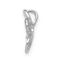 thumbnail image 3 of Finest Gold 14K White Gold 0.05 CTW Diamond Round Petal Flower Chain Slide Pendant, 3 of 4