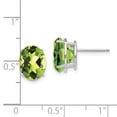 thumbnail image 4 of Auriga Fine Jewelry 14K White Gold Oval Peridot Stud Earrings for Women (L- 0.44 inch, W- 0.32 inch), 4 of 6