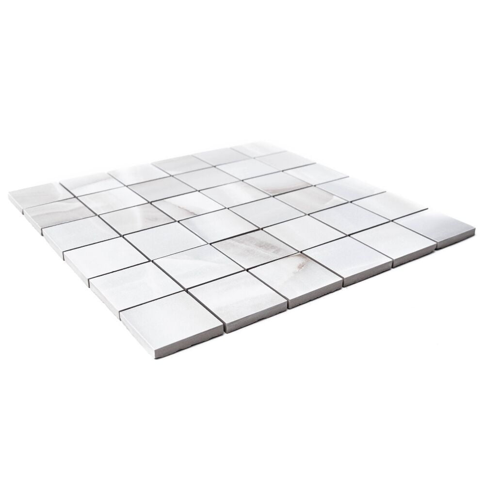 The Tile Life Amsterdam 2" x 2" Gris Matte Porcelain Mosaic Floor and Wall Tile 1 Sheet