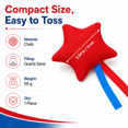 thumbnail image 3 of Star-Shaped Canvas Bean Bag Toss Prop With Rope Tails, Quartz Sand Filled Target Toss Game for Outdoor Games, Red, 3 of 6