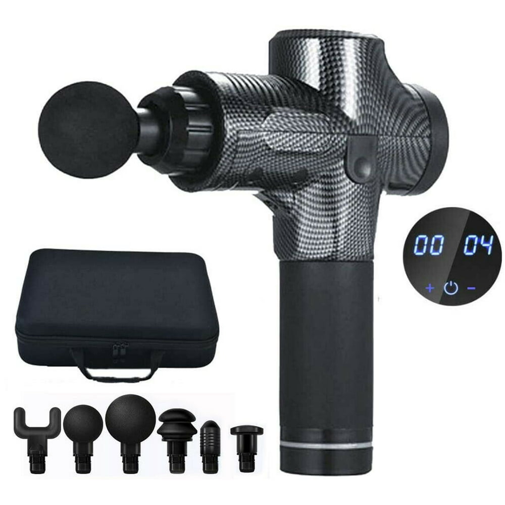 Muscle Massage Gun Portable Led Display Deep Tissue Muscle Massager With 6 Massage Heads 8063