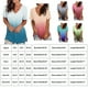 thumbnail image 3 of Camiseta degradada Sonducket para mujer S-XXXL multicolor ropa de calle cuello en V informal holgada fibra transpirable verano Blanco+Azul Claro L, 3 of 6