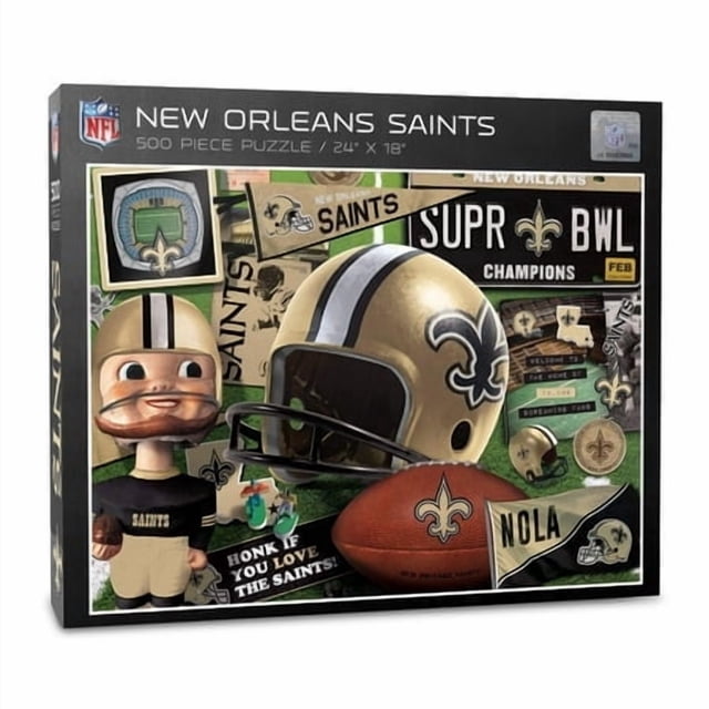 Youthefan Nfl New Orleans Saints Retro Series Puzzle - 500 Pieces Team Colors Large