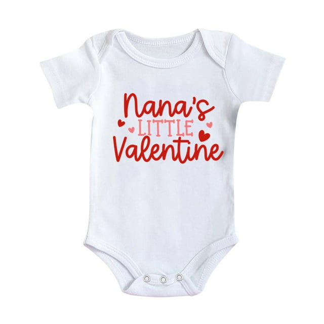 MIASHUI Barboteuse Garçon Fille Manches Courtes pour la Saint-Valentin, Rose, 18-24 Mois