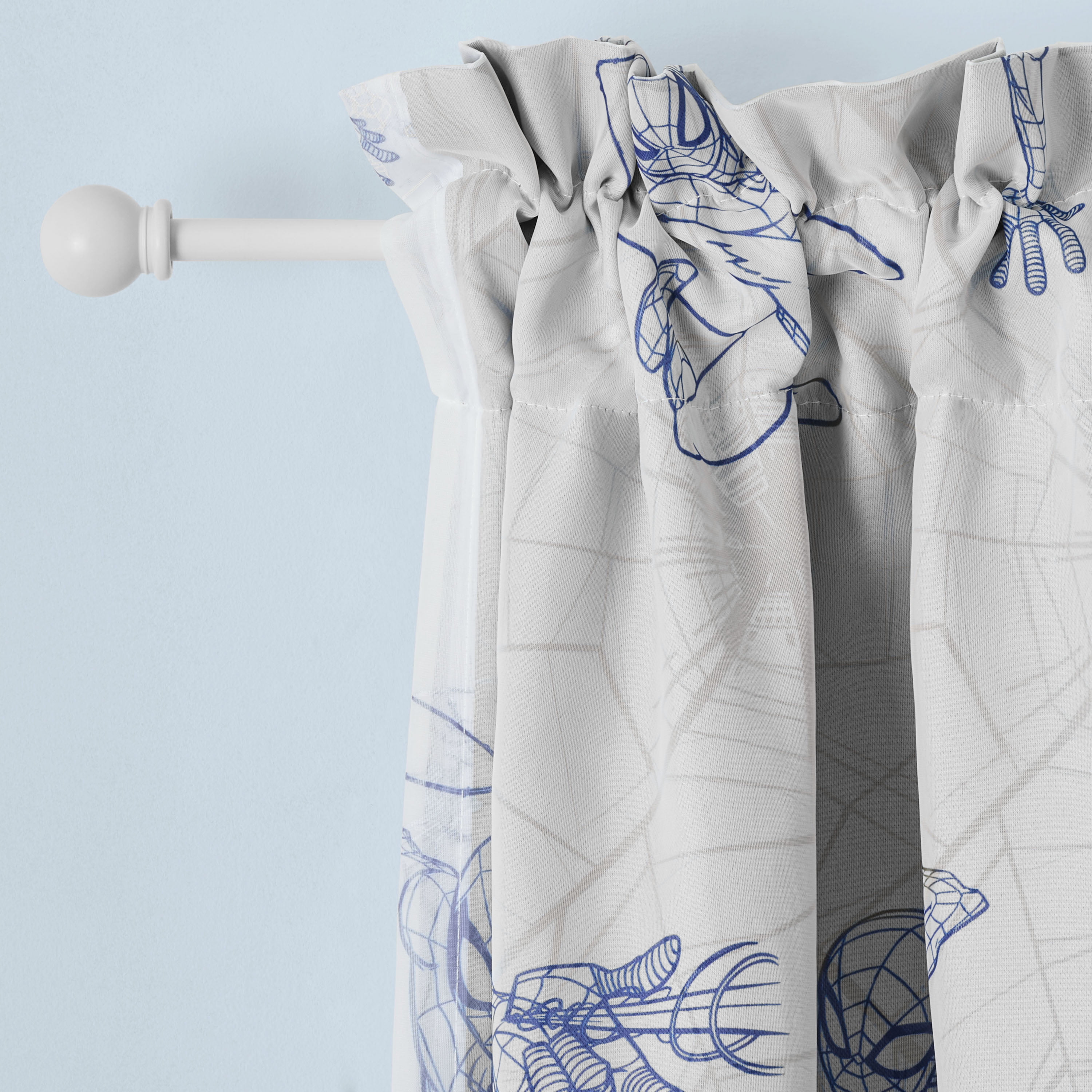 Spider-Man Storytelling Sheer and Blackout Kids Drape, 38" x 63", Grey, Marvel