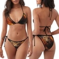 thumbnail image 3 of Bingfone Cool Fire Lion Print Women's Bikini Set, Bikini Two-piece Set - High Elastic Strap Style, Beach Pool Swimsuit - Removable Chest Pad, 3 of 6
