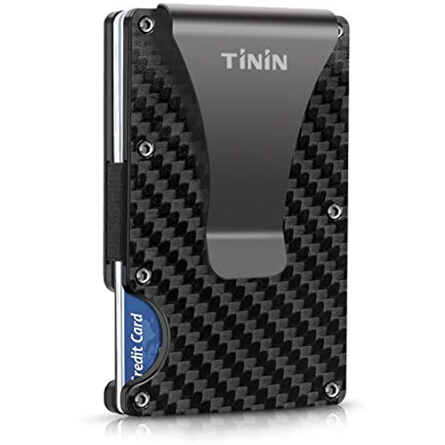TININ Carbon Fiber Wallet, Slim Money Clip & Minimalist Wallet, RFID  Blocking Front Packet, Aluminum Metal Wallet & Business Card Holder  Billfolds for Men - Walmart.com