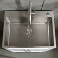 thumbnail image 3 of 24 Inch Stainless Steel Utility Sink with Faucet Hoses and Drain Head – Heavy-Duty Commercial Grade for Laundry Room, Basement, or Garage Installation, 3 of 9