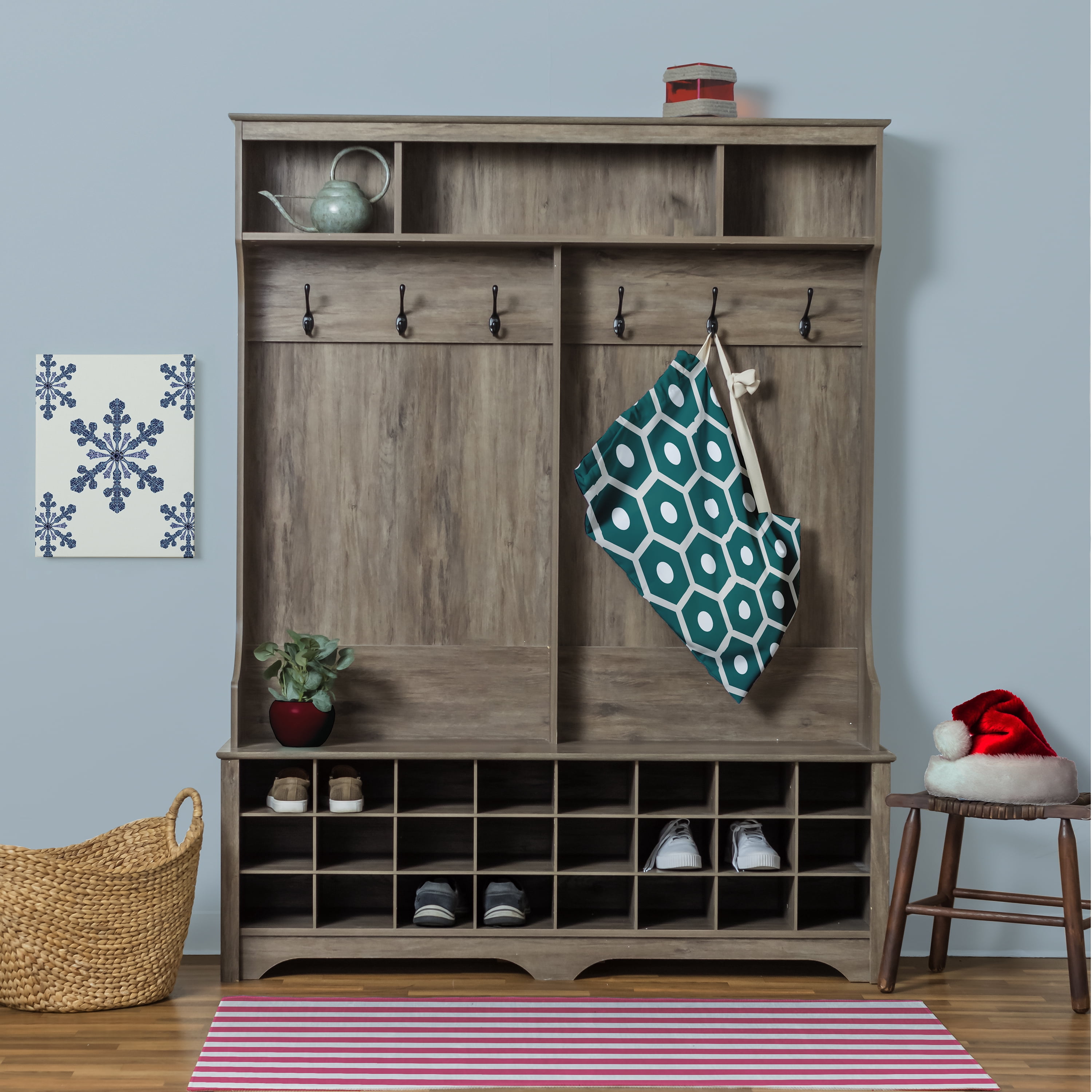 Simply Daisy Canvas Geometric 28 x 36 in Teal Laundry Bag