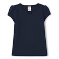 thumbnail image 1 of Girls and Toddler Short Sleeve Basic Layering Shirt, Navy Slate, 2T, 1 of 2