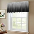 thumbnail image 6 of 2 Pack Gray Black Valance for Window Gradient Kitchen Valance Rod Pocket Short Curtain Topper Decorative Window Treatment for Living Room Bedroom 42"x12", 6 of 8