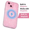 thumbnail image 3 of Loeoel Funda Para Iphone 14 Con Purpurina Compatible Con Magsafe Girly Cute Sparkly Magnetic Mag Safe Pretty Phone Case Para Mujer Bedazzled Bling Sparkle Slim Bright Silicone Rubber Jelly Rosa Claro, 3 of 5