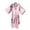 Pink, variant on Asian Home Flower Peacock Satin Silk Kimono Robe, Dressing Gown, Bridal, Gift (Black)