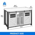 thumbnail image 6 of Dextrus 120 Gal Metal Fish Tank Stand with Storage, 1100 Lbs Capacity, Power Outlets, Barn Door, White, 6 of 10