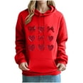 thumbnail image 4 of TrendVibe365 Red Hoodie for Women Graphic Valentines Womens Tops Long Sleeve Polyester with Pockets Casual Love Heart Printed Lover Gift Blouse Tops for Valentines Gifts L, 4 of 4
