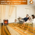 thumbnail image 5 of Small Space Heater, 1500W/750W Portable Electric Fireplace Heaters with Handle and Thermostat, Space Heater Fan with Realistic Flame for Office, Overheat and Tip-Over Protection, 2 Heat Setting, LL569, 5 of 9