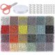 thumbnail image 1 of 2mm Kit de cuentas que incluye cuentas de semillas de vidrio, cuentas de las letras del alfabeto para pulsera, accesorios para manualidades para hacer joyería, 1 of 4
