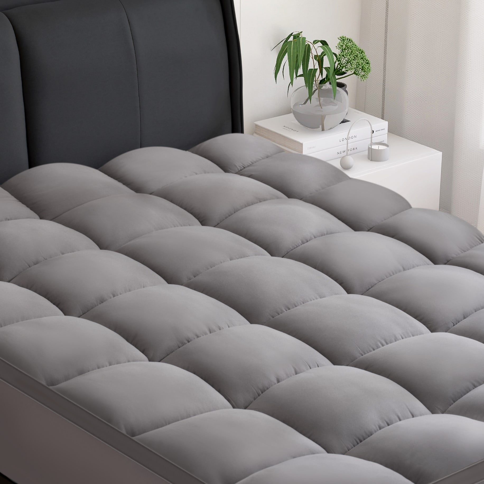 BDEUS Full Size Extra Thick Mattress Topper, Cooling Mattress Pad Cover, Pillow Top Protector with 8-21 inch Deep Pocket, Gary