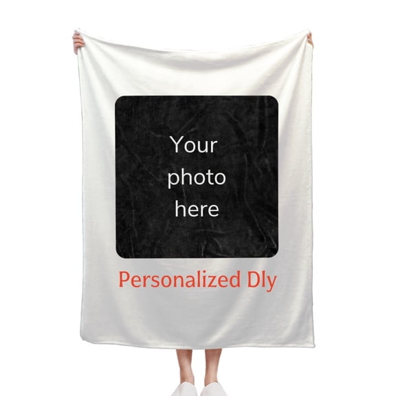 Custom Family Throw Blanket Personalized Photo Text Gift
