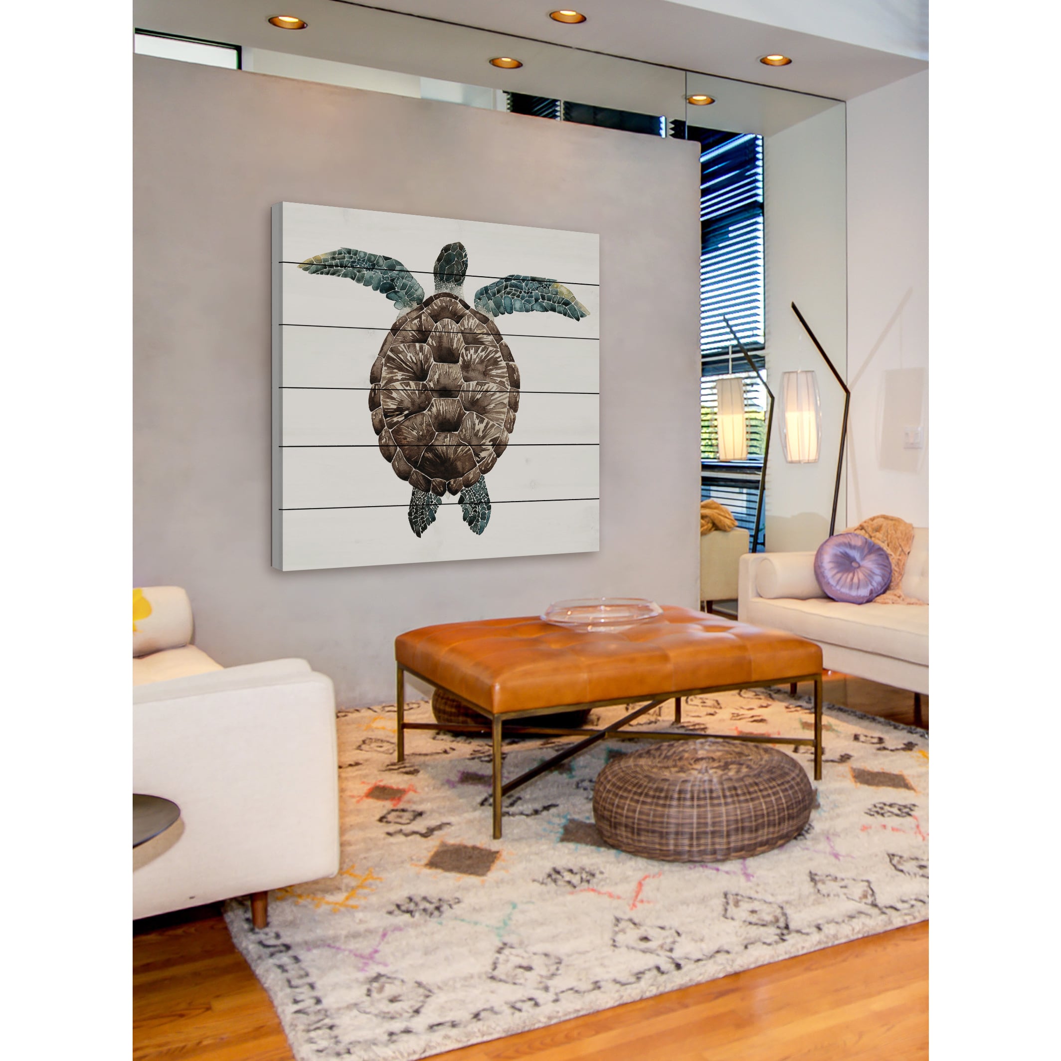 Marmont Hill "Mosaic Turtle I" Painting Print on White Wood
