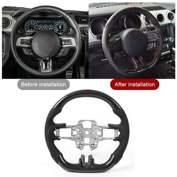 Steering Wheel Steering Wheel For Carbon Fiber Steering Wheel Preforated Leather W/ Stitching Fit For EcoBoost GT Shelby GT350 /GT350R 2018-2020