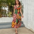 thumbnail image 3 of Pastel Rainbow Lollipop Dress Fashion Boho Beach Long Dresses Female Party Printed Maxi Dress, 3 of 9